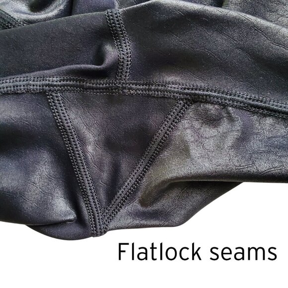 Carbon38 High Rise 7/8 Legging in Black Croc Takara Shine Cyberpunk Size XS - Picture 7 of 15